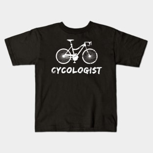 Cycologist Funny MTB Cycling Gift, Distress Cycling Funny Kids T-Shirt